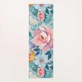 パステル花模様水カラーカスタムパターン ヨガマット (裏面)