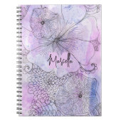 パステル芸術的ウォーターカラーラインアートダイアリー ノートブック (正面)