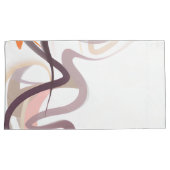 パステル芸術的ブラウンオレンジホワイトスワール 枕カバー (正面右)