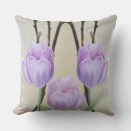 パステル芸術的春チューリップ装飾用クッション クッション