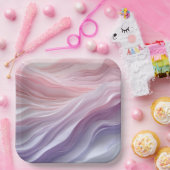 パステル落ち着き波パターン ペーパープレート (パーティー)