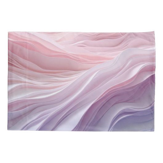 パステル落ち着き波パターン 枕カバー (裏面-左)