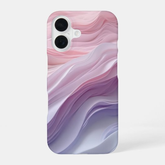 パステル落ち着き波パターン iPhone 16ケース (裏面)
