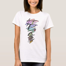 パステル落書き反抗期ドゥードゥル・クロップトップ Tシャツ