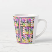 パステル葉サンゴの点 カフェラテマグ (右)