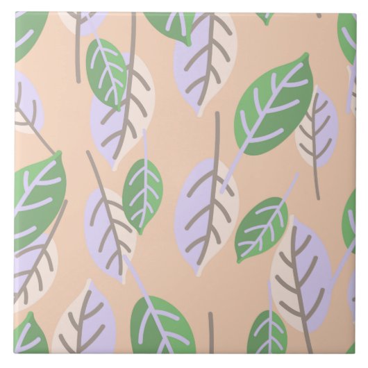 パステル葉セラミックタイル タイル (正面)