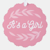 パステル葉ピンク女子 オーナメントカード (裏面)