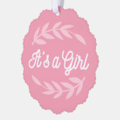 パステル葉ピンク女子 オーナメントカード (左)