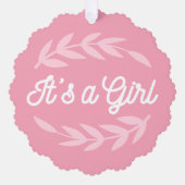 パステル葉ピンク女子 オーナメントカード (正面)