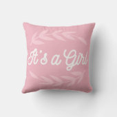 パステル葉ピンク女子 クッション (裏面)