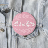 パステル葉ピンク女子 缶バッジ (インサイチュ)