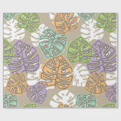 パステル葉ラッピング紙 ラッピングペーパー (フラット)