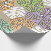 パステル葉ラッピング紙 ラッピングペーパー (角)