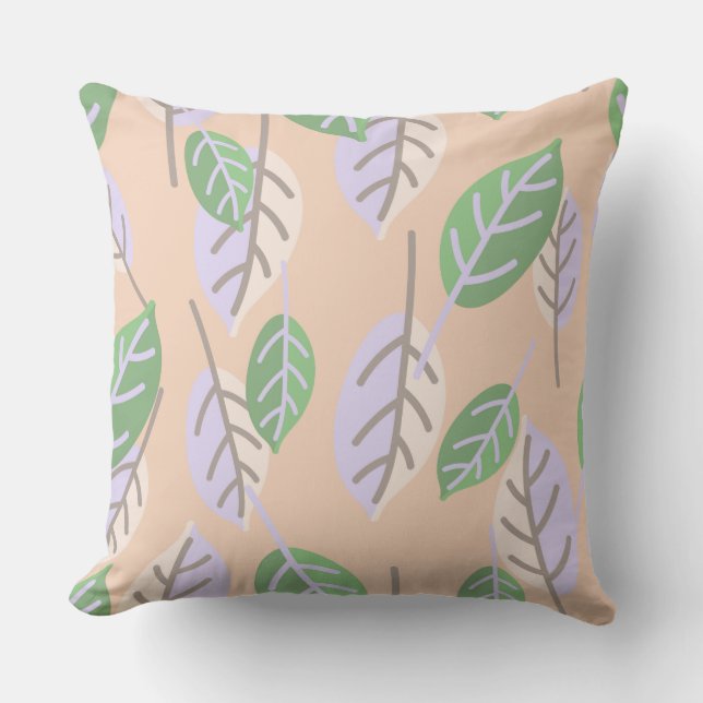 パステル葉屋外枕 アウトドアクッション (正面)