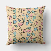 パステル葉黄色 クッション (裏面)