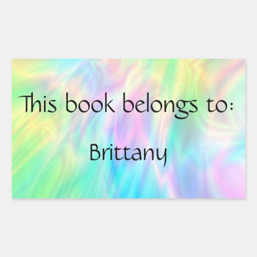 パステル蔵書票シール 長方形シール (正面)