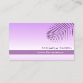 パステル薄紫グラデモダンーションとパームシンプルリーフ 名刺 (正面)