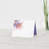 パステル薄紫バラピンク抽象芸術フローラ サンキューカード (裏面)