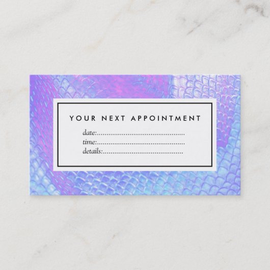 パステル薄紫マーメイドスケールアポイントメントカード 予約カード (正面)