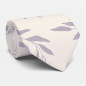パステル薄紫ミニマリストフローラルパターン ネクタイ (ロール)