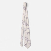 パステル薄紫ミニマリストフローラルパターン ネクタイ (裏面)