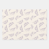 パステル薄紫ミニマリストフローラルパターン ラッピングペーパーシート (正面)