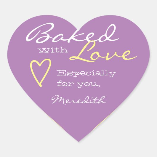 パステル薄紫ラベシンプルンダーハートメイドラブシェイプ ハートシール (正面)