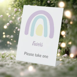 パステル薄紫レインボーベビーシャワーウィビリーズ 台座サイン