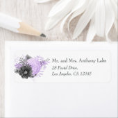 パステル薄紫及び炭フローラ結婚ズ ラベル (インサイチュ)