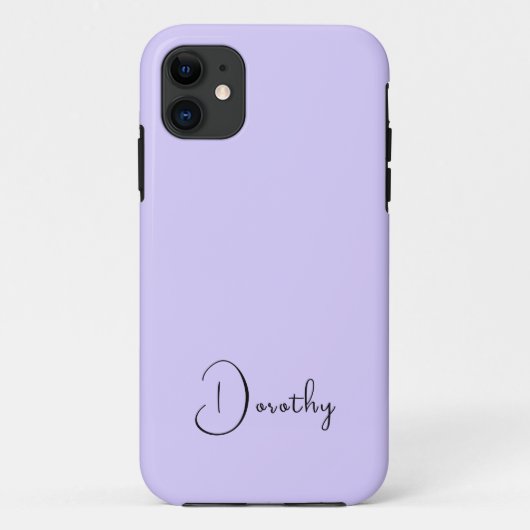 パステル薄紫無地のカラーミニマリストのパーソナライズ Case-Mate iPhoneケース (裏面)