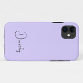 パステル薄紫無地のカラーミニマリストのパーソナライズ Case-Mate iPhoneケース (裏面(横))