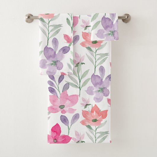 パステル薄紫赤面ラベンダーピンクパタモダンーン バスタオルセット (インサイチュ)