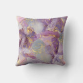 パステル薄紫青と金ゴールドグリッター大理石パターン クッション (裏面)