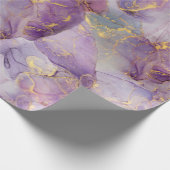 パステル薄紫青と金ゴールドグリッター大理石パターン ラッピングペーパー (角)