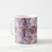 パステル薄紫、青と金ゴールドグリッター大理石パターン コーヒーマグカップ (正面左)