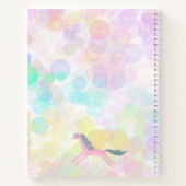パステル虹の水色のユニコーンの子供 ノートブック (裏面)