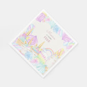 パステル虹の水色ユニコーンスイーツ誕生日 スタンダードランチョンナプキン (角)