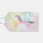 パステル虹の水色ユニコーン子供の誕生日 ギフトタグ (裏面横)