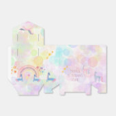 パステル虹の水色ユニコーン子供の誕生日 フェイバーボックス (折り畳みなし)