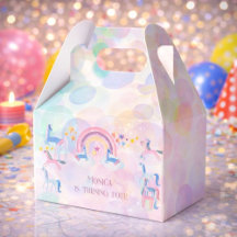パステル虹の水色ユニコーン子供の誕生日