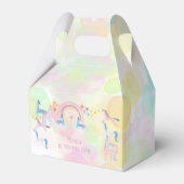 パステル虹の水色ユニコーン子供の誕生日 フェイバーボックス (裏面サイド)