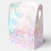 パステル虹の水色ユニコーン子供の誕生日 フェイバーボックス (オープン)