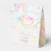 パステル虹の水色ユニコーン甘い誕生日 フェイバーボックス (正面サイド)