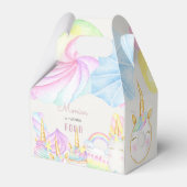 パステル虹の水色ユニコーン甘い誕生日 フェイバーボックス (裏面サイド)