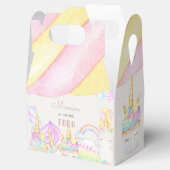 パステル虹の水色ユニコーン甘い誕生日 フェイバーボックス (オープン)