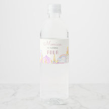 パステル虹の水色ユニコーン甘い誕生日
