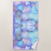 パステル虹の色の泡 – 3D光学 ビーチタオル (正面)