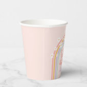 パステル虹の若いワイルド3日の誕生日 紙コップ (右)