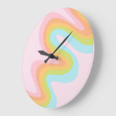 パステル虹の角 ラージ壁時計 (傾斜)
