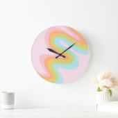 パステル虹の角 ラージ壁時計 (ホーム)